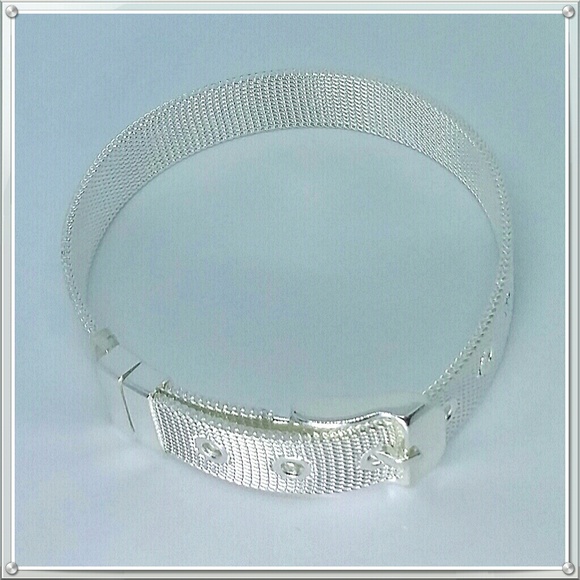 Silver belt buckle bracelet NEW - Picture 3 of 8
